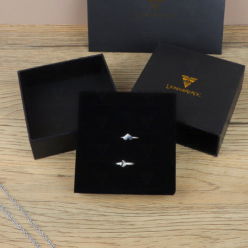Custom Black Jewelry Packaging Set with Pouches