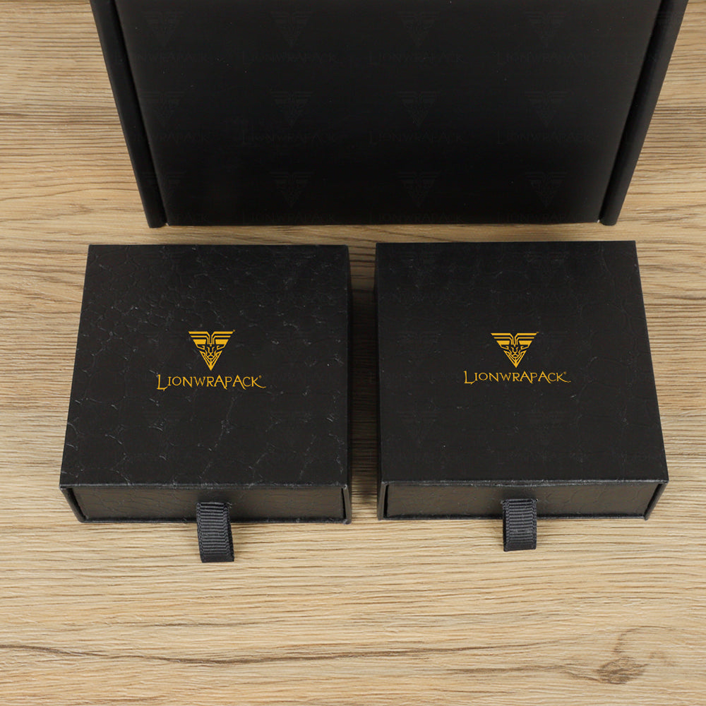 Custom Black Jewelry Packaging Set with Pouches
