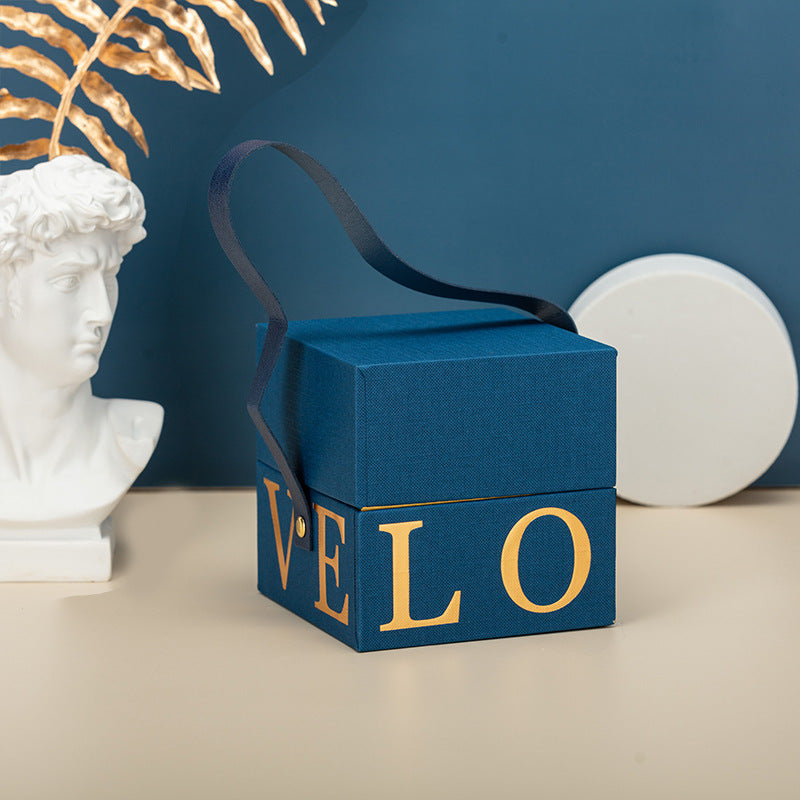 Custom Blue Lid-and-Base Gift Box