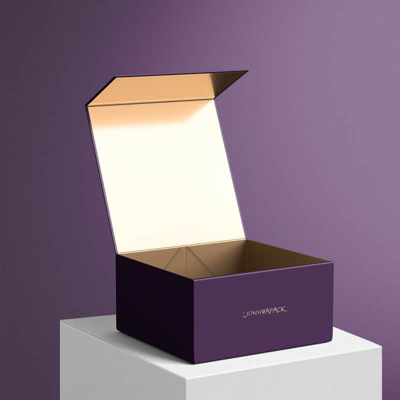 Custom Purple Foldable Magnetic Gift Box