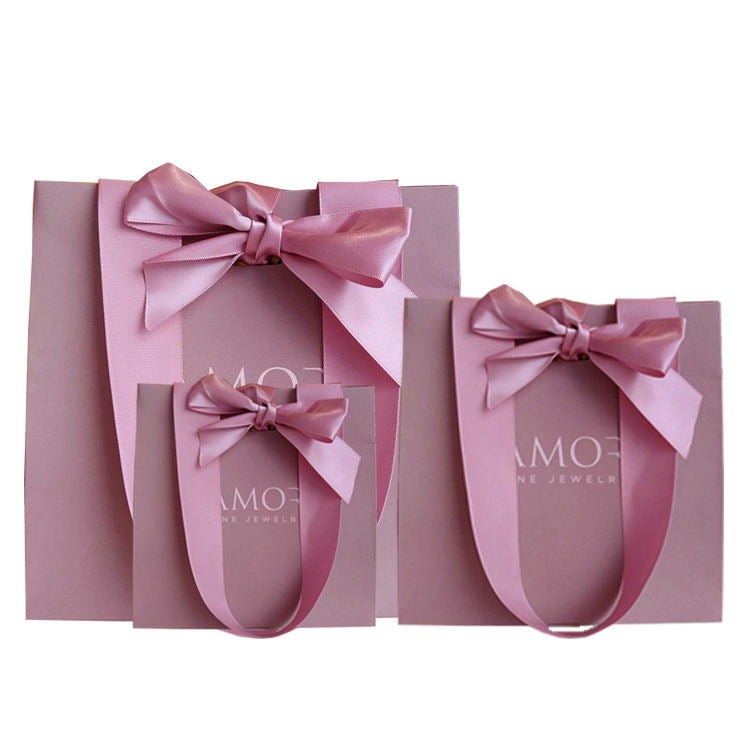 Custom Pink Paper Shopping Bag
