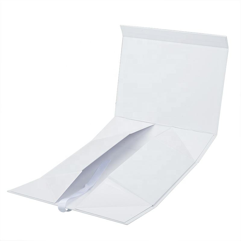 Custom White Gift Box with Ribbon Closure