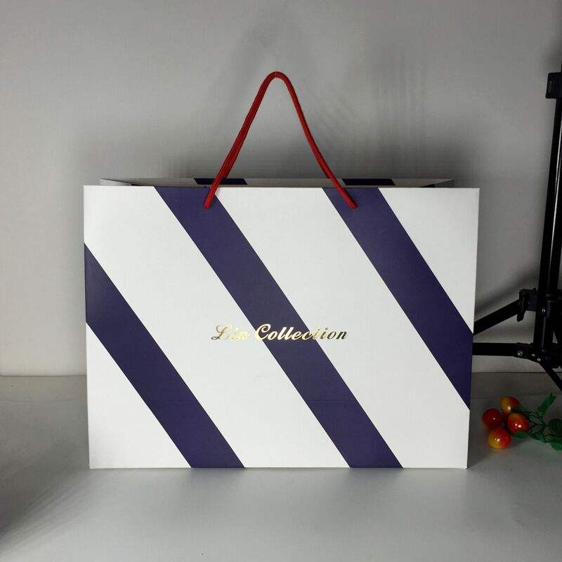 Lionwrapack Printing Foldable White Kraft Paper Carrier Bag