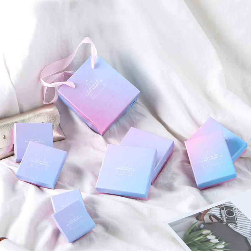 Custom Gradient Jewelry Gift Box and Shopping Bag Set