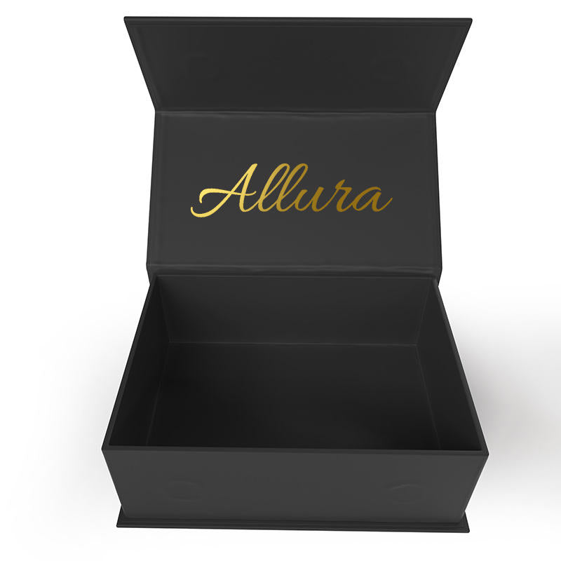 Custom Black Hinged Magnetic Gift Box
