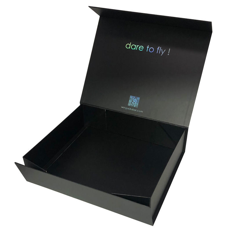 Custom Black Foldable Magnetic Gift Box – Style 004