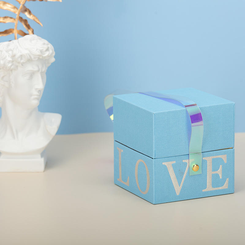Custom Blue Lid-and-Base Gift Box
