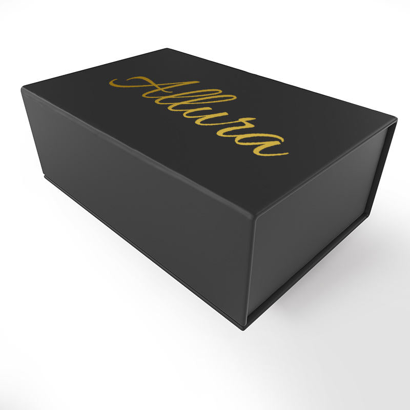 Custom Black Hinged Magnetic Gift Box