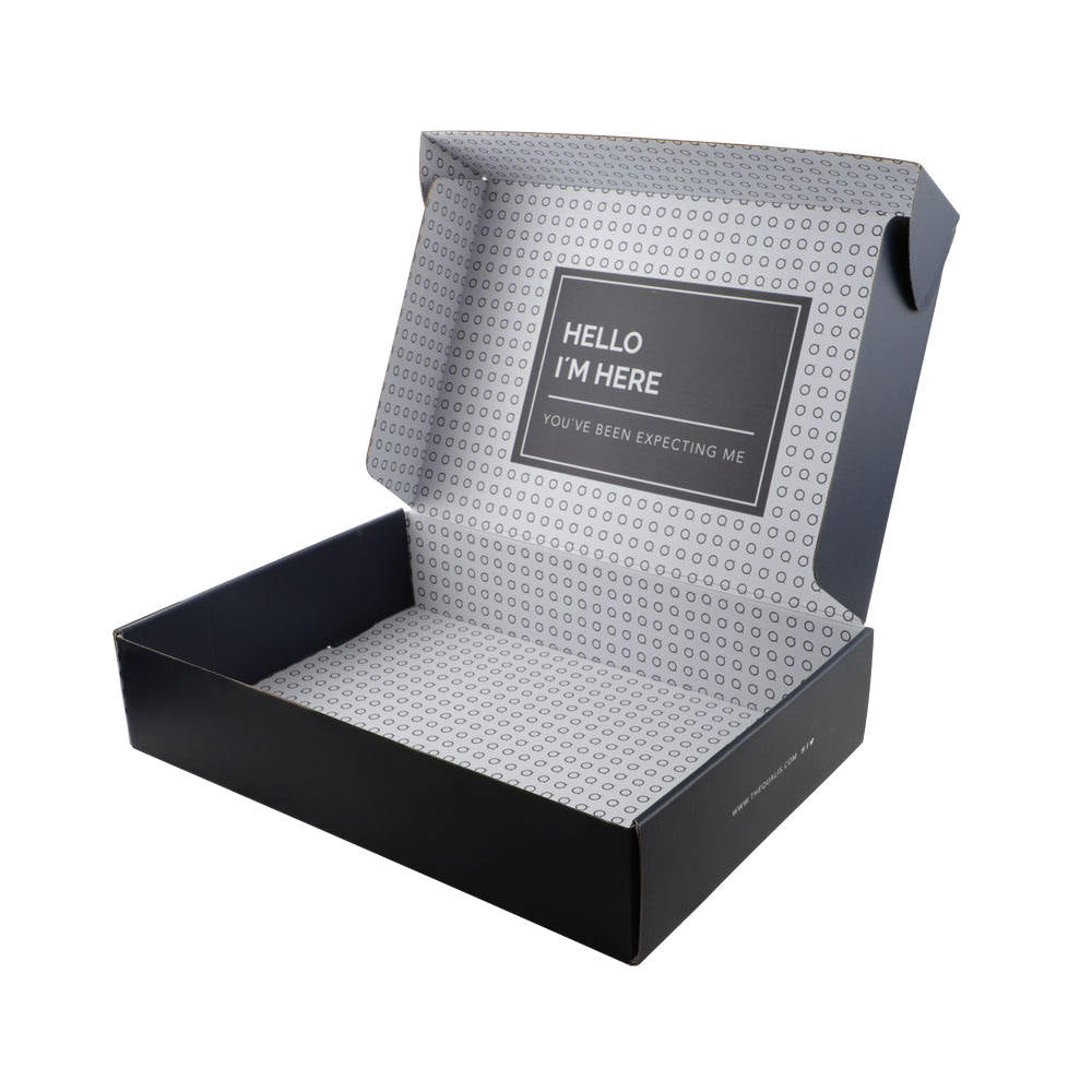 Custom Black Patterned Mailer Box