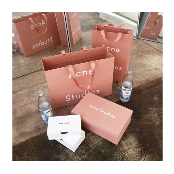 Custom Pink Paper Shopping Bag