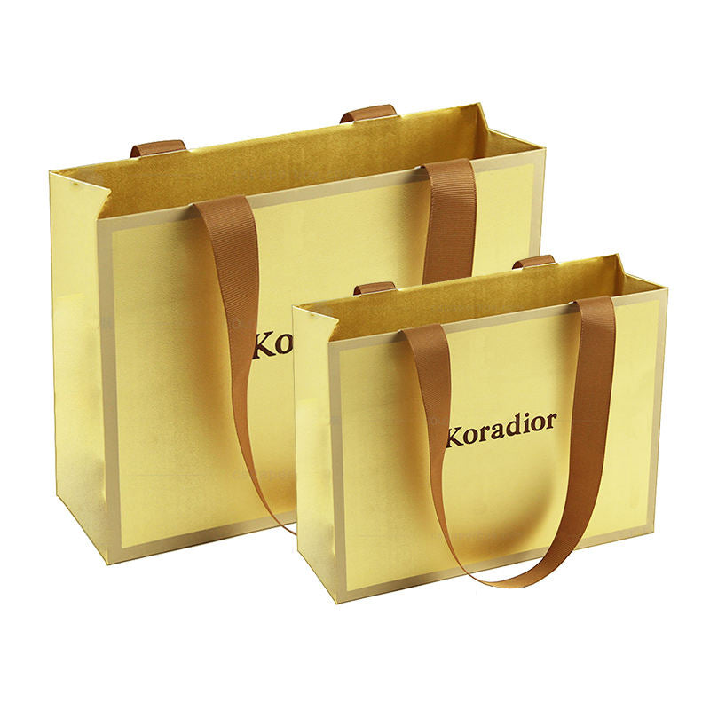 Custom Black Paper Shopping Bag with Rope Handles