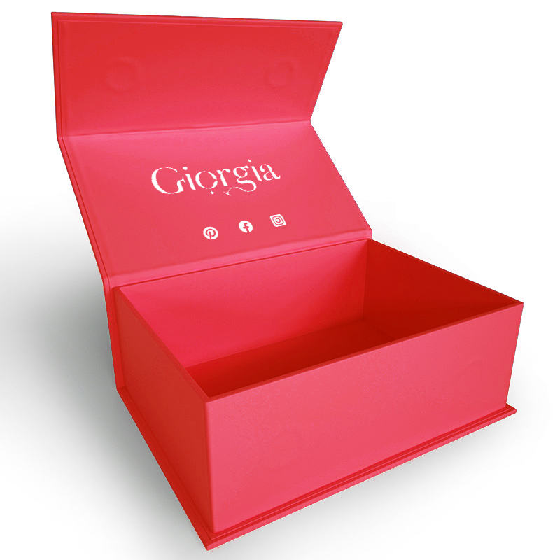Custom Black Hinged Magnetic Gift Box