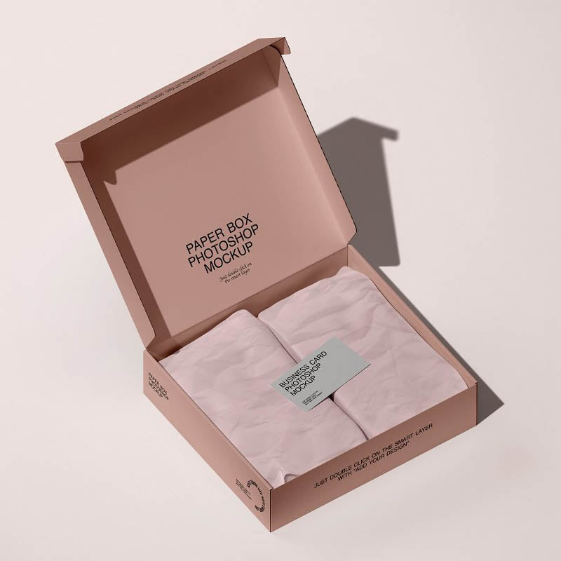 Custom Blush Pink Apparel Mailer Box with Tissue