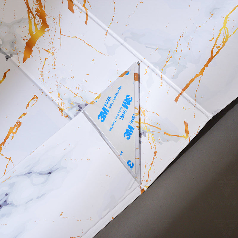 Custom Marble Print Folding Gift Box with Gold Accents