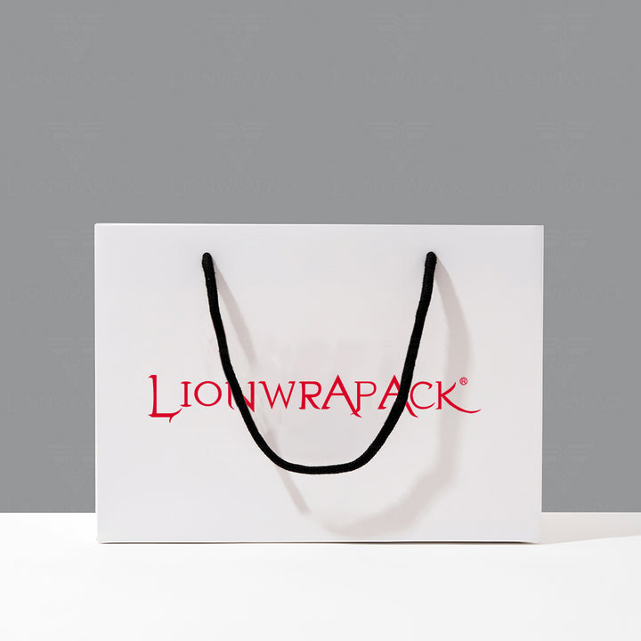 White Paper Shopping Bag with Black Rope Handles