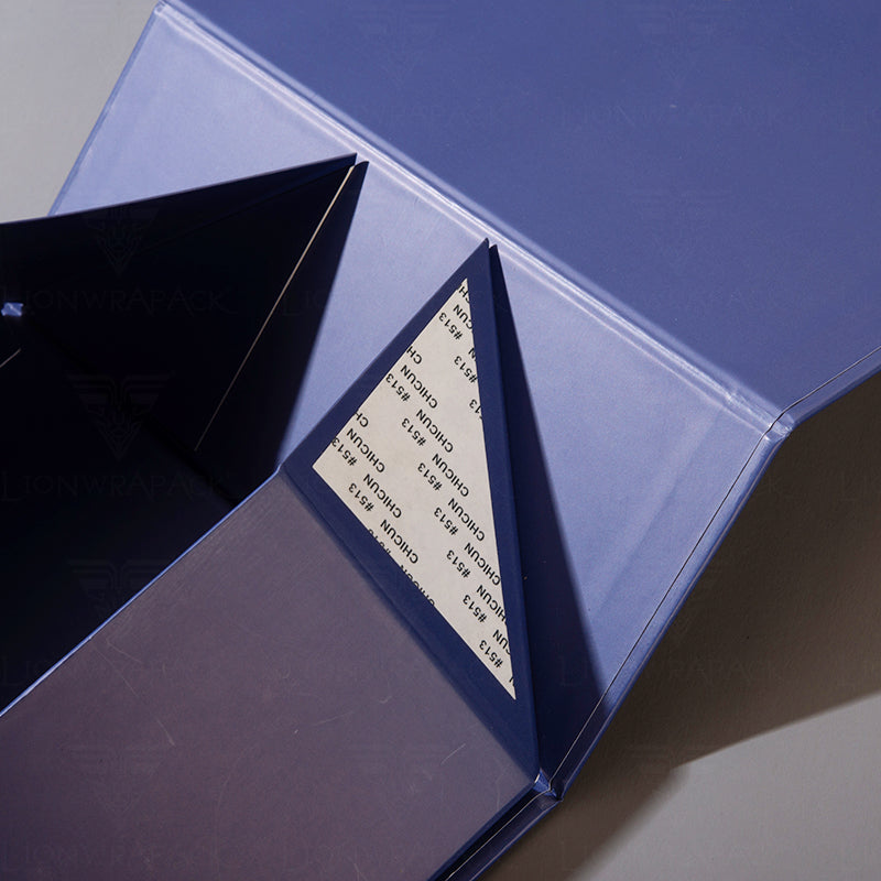 Custom Navy Blue Gift Box with Gold Logo