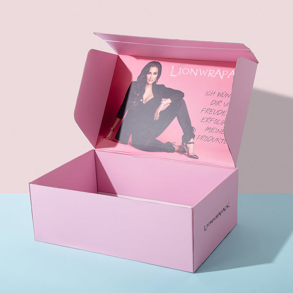Large Luxury Custom Branded Pink Magnetic Folding Clothing Gift Box
