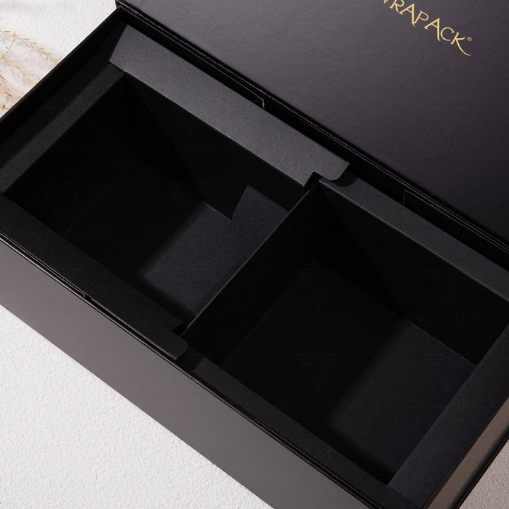 Black Gift Box with Divided Insert