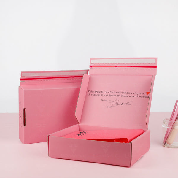 Pink Cardboard Paper Zipper Packaging Box Corrugated Shipping Mailer Box