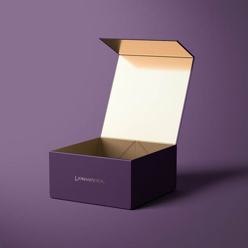 Custom Purple Foldable Magnetic Gift Box