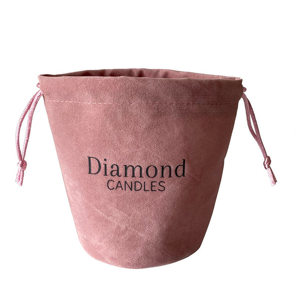 Lionwrapack Round Bottom Pink drawstring Velvet Candle Pouches Bags