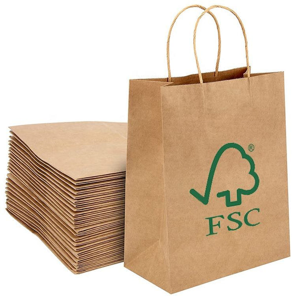 Lionwrapack 100% Recyclable Eco-friendly Reinforced Handle Craft Paper Bags