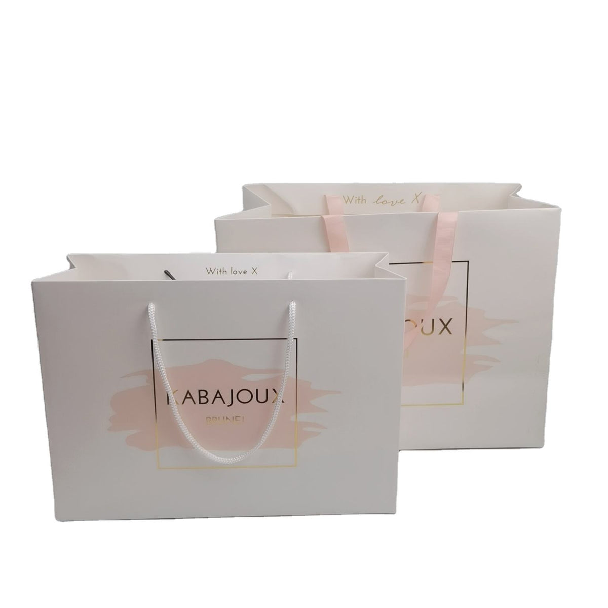 Lionwrapack stamping printed white gift paper shopping bags