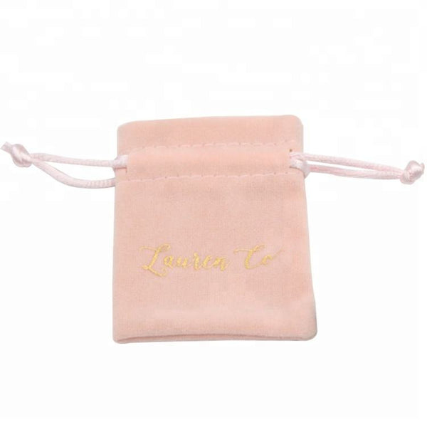 Lionwrapack mini pink drawstring bag Jewelry Velvet pouches for Wedding ring