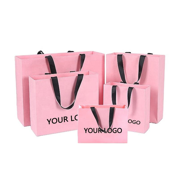 Lionwrapack Pink Gift Bag bolsas de papel Shopping Packaging Paper Bags With Handles