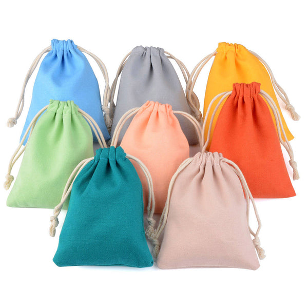 Lionwrapack Drawstring Cotton Bags Jewelry Pouch For Wedding Gift Candy Small Pouch Eyelashes Makeup Drawstring Sachet