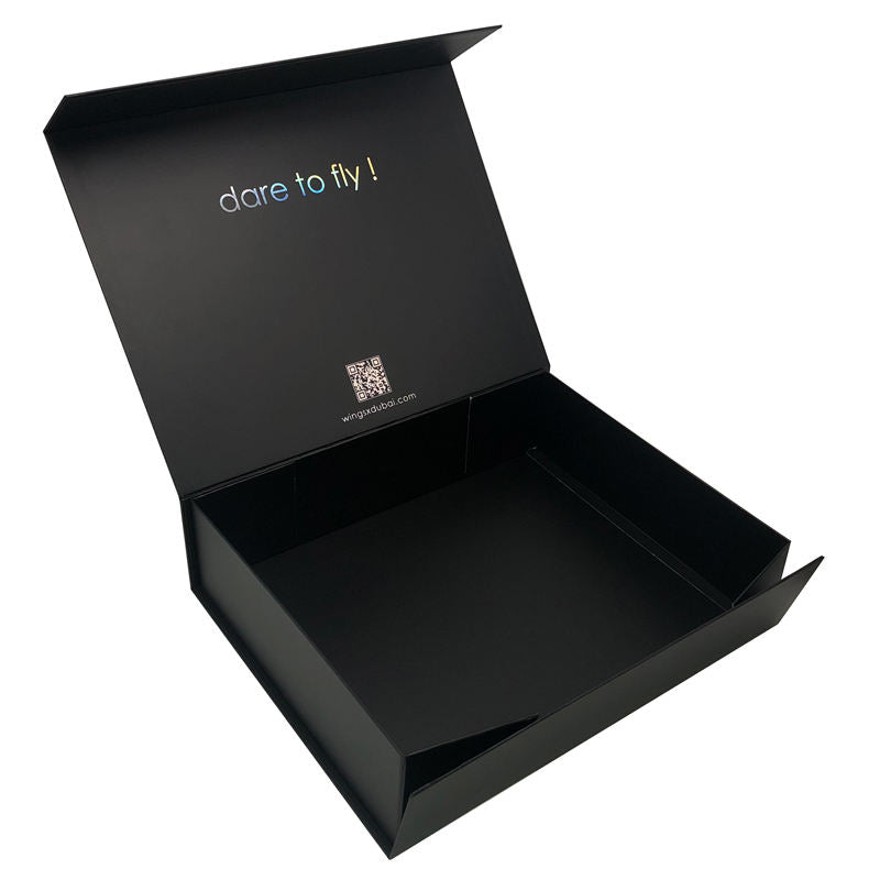 Custom Black Foldable Magnetic Gift Box – Style 004