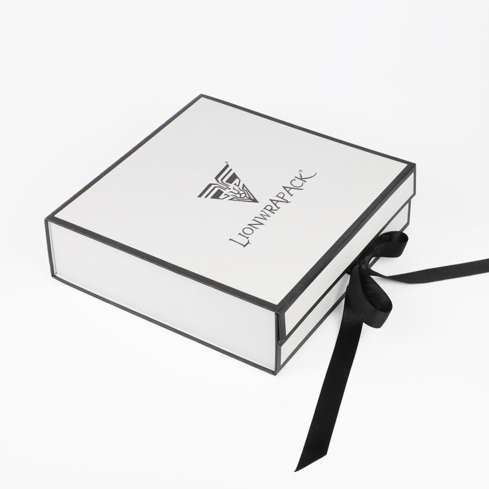 Custom White Gift Box with Black Trim