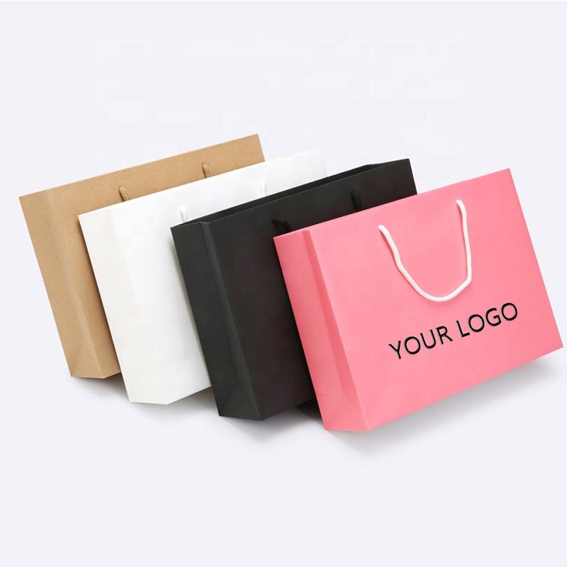Custom Pink Paper Shopping Bag – Style 001