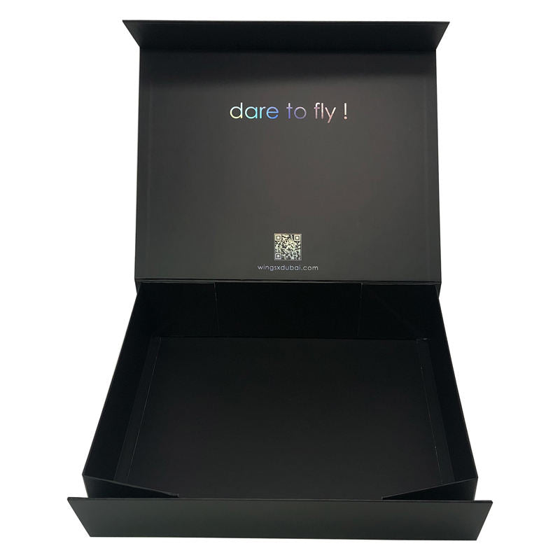 Custom Black Foldable Magnetic Gift Box – Style 004