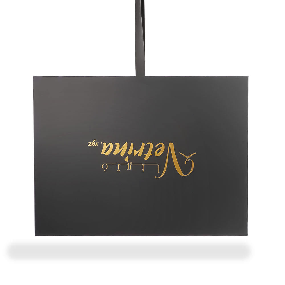 Custom Black Gift Box with Ribbon Closure