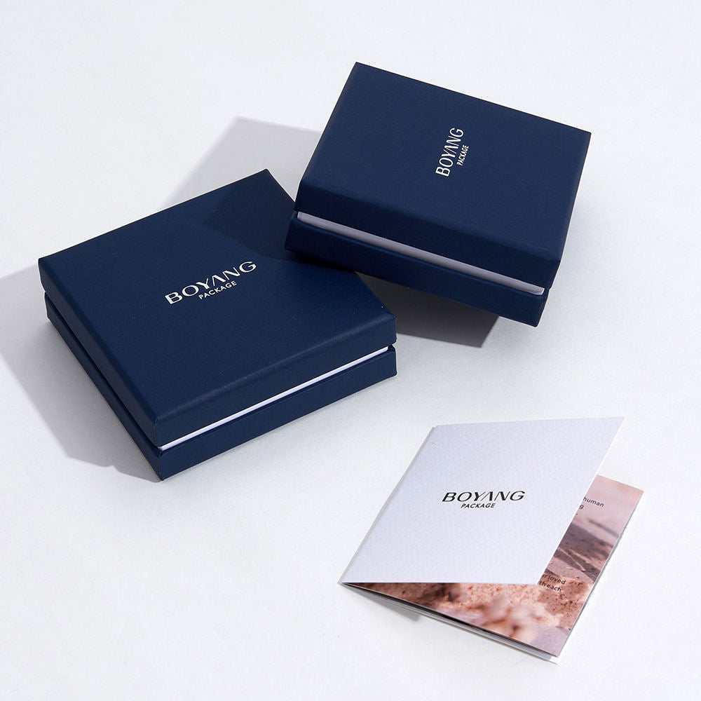 Custom Navy and White Lid-and-Base Jewelry Gift Box