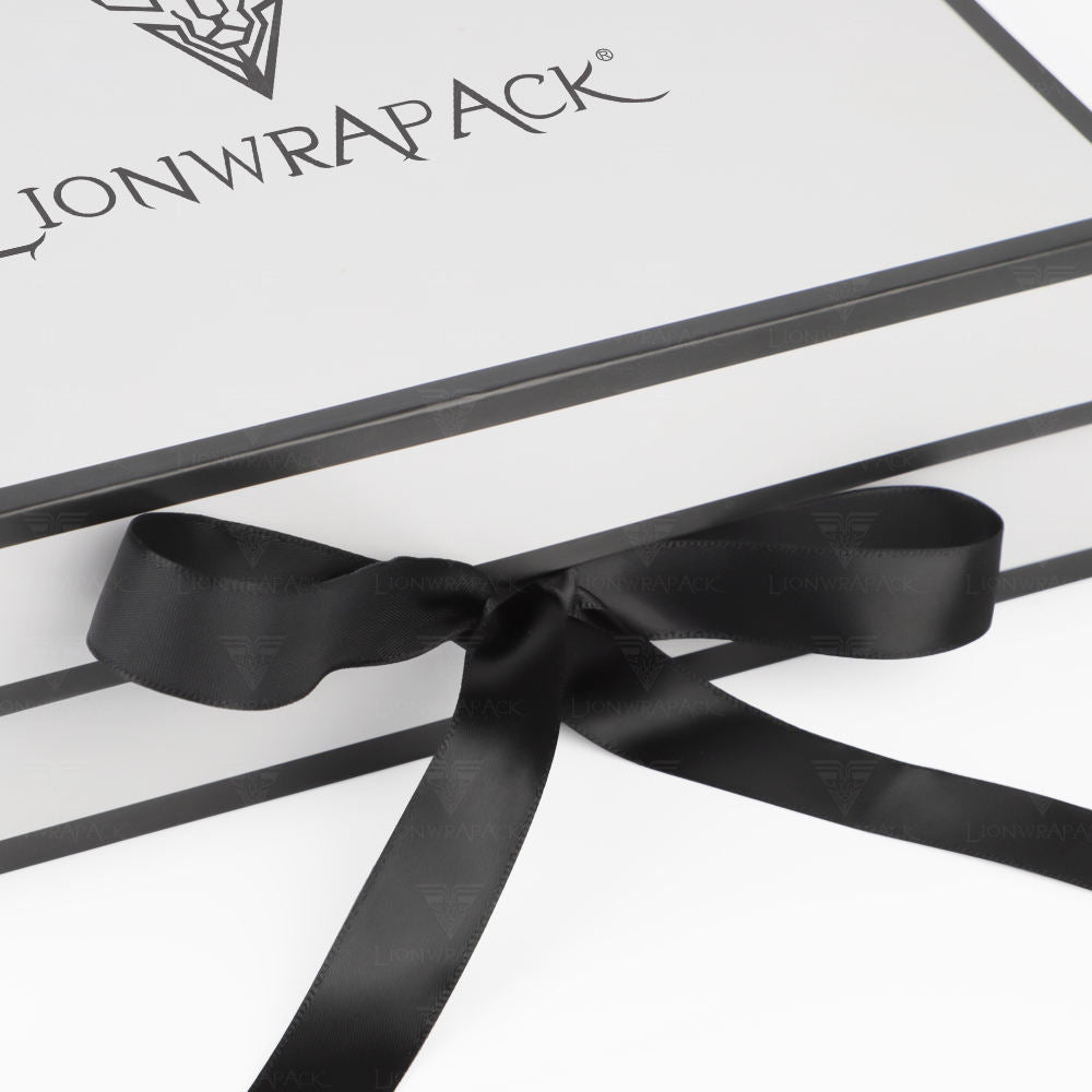 Custom White Gift Box with Black Trim
