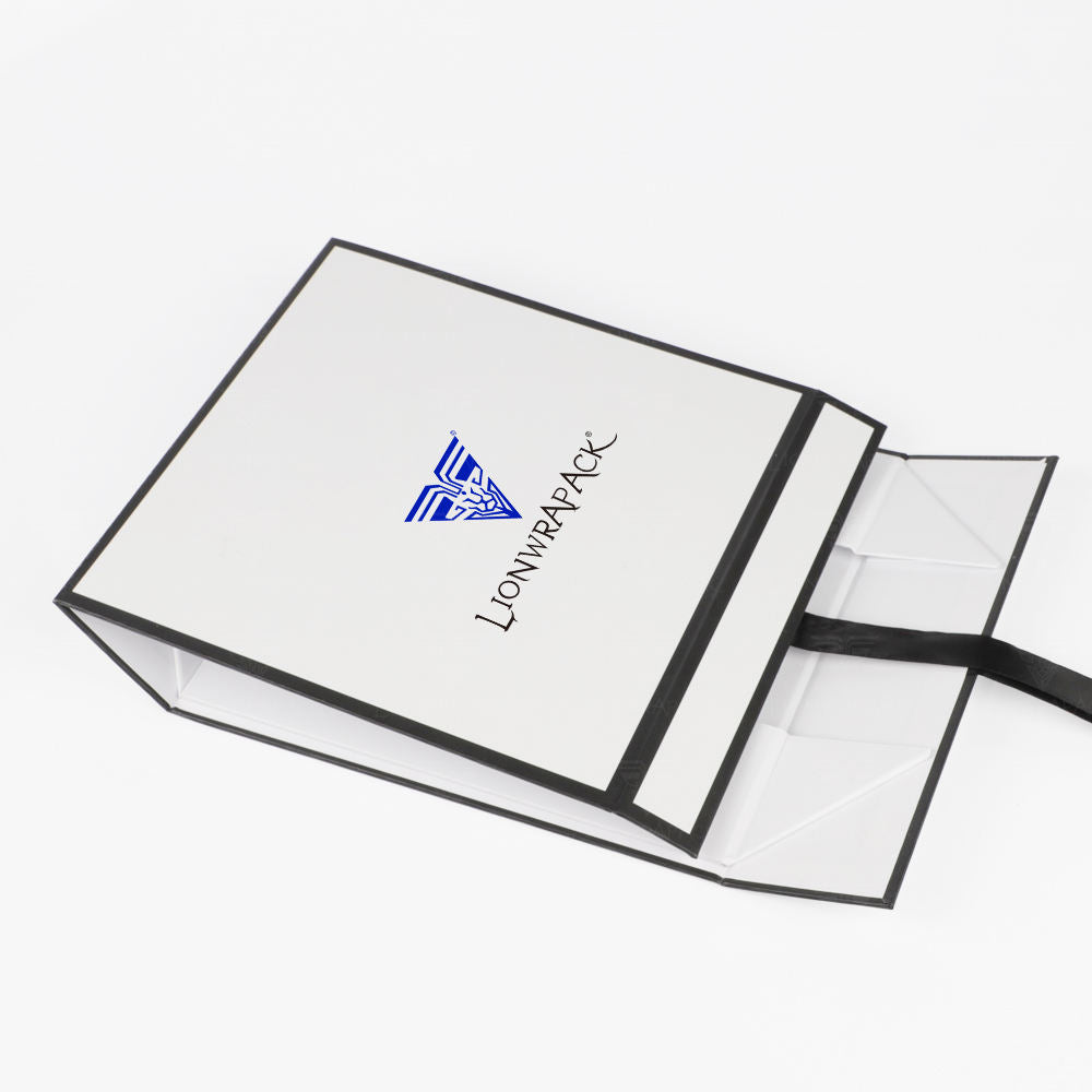 Custom White Gift Box with Black Trim