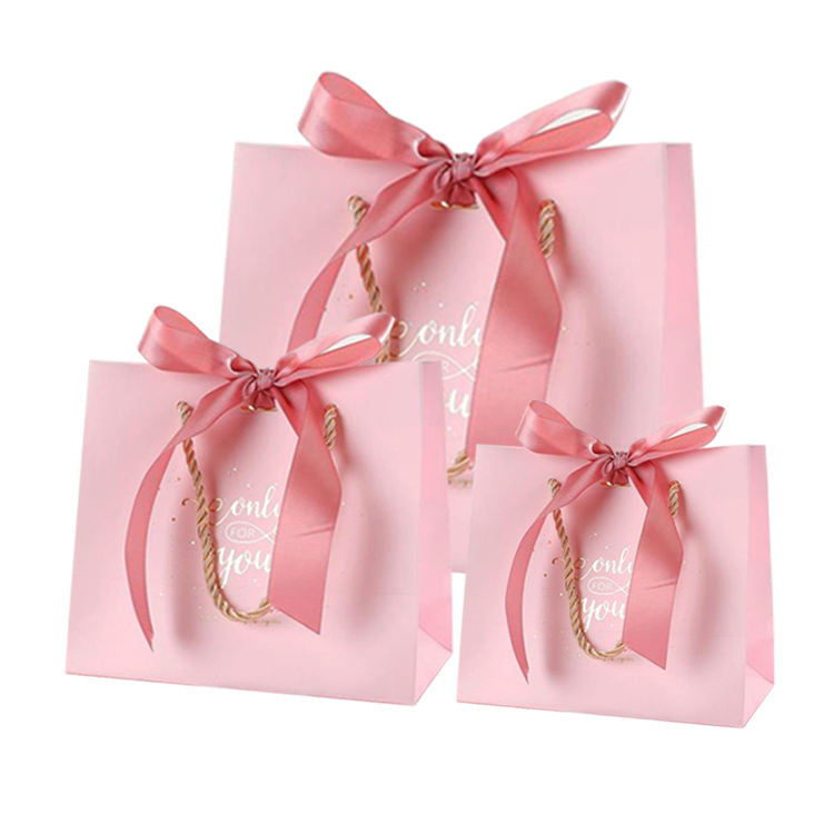 Custom Pink Paper Shopping Bag