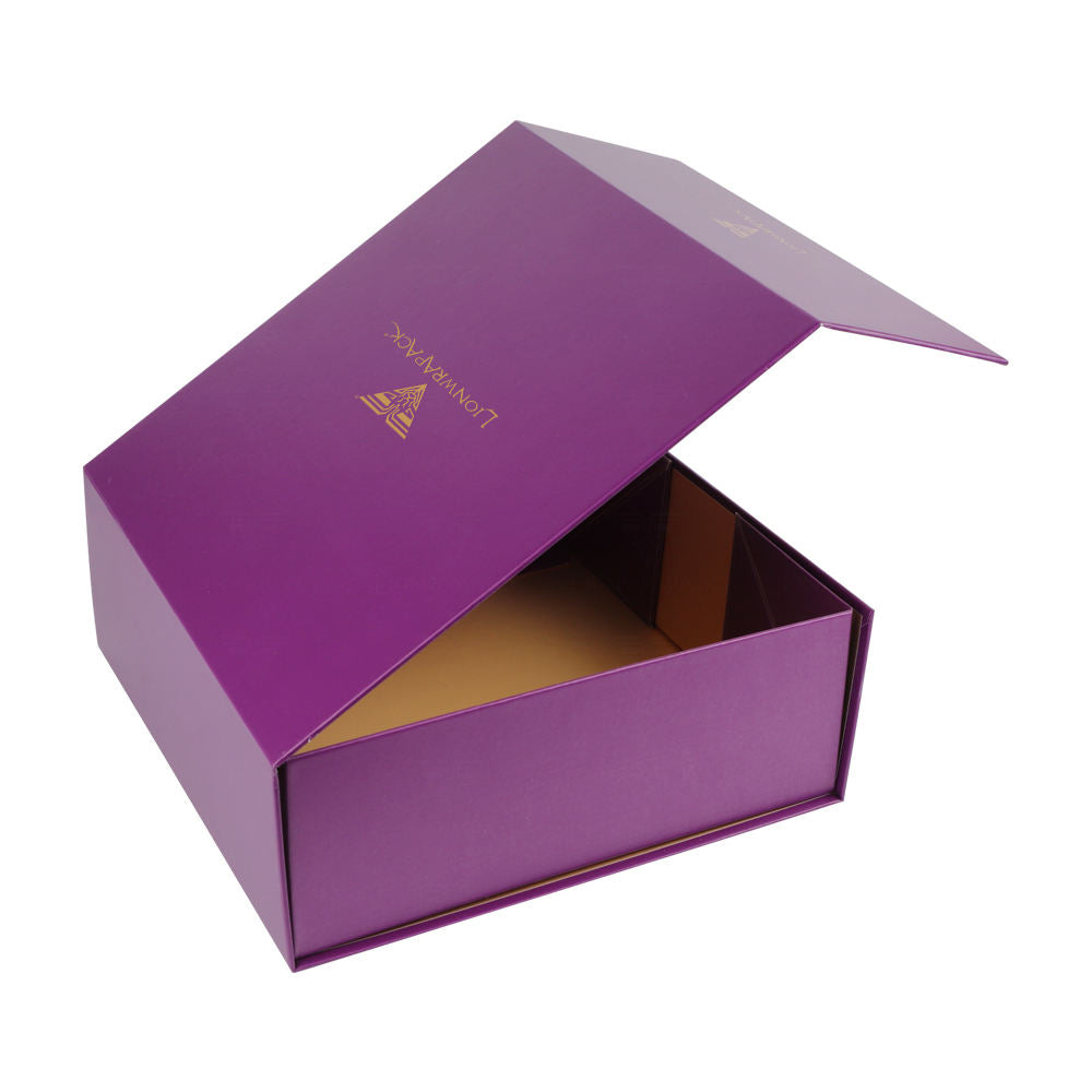 Purple Square Paper Folding Magnetic Packaging Gift Box
