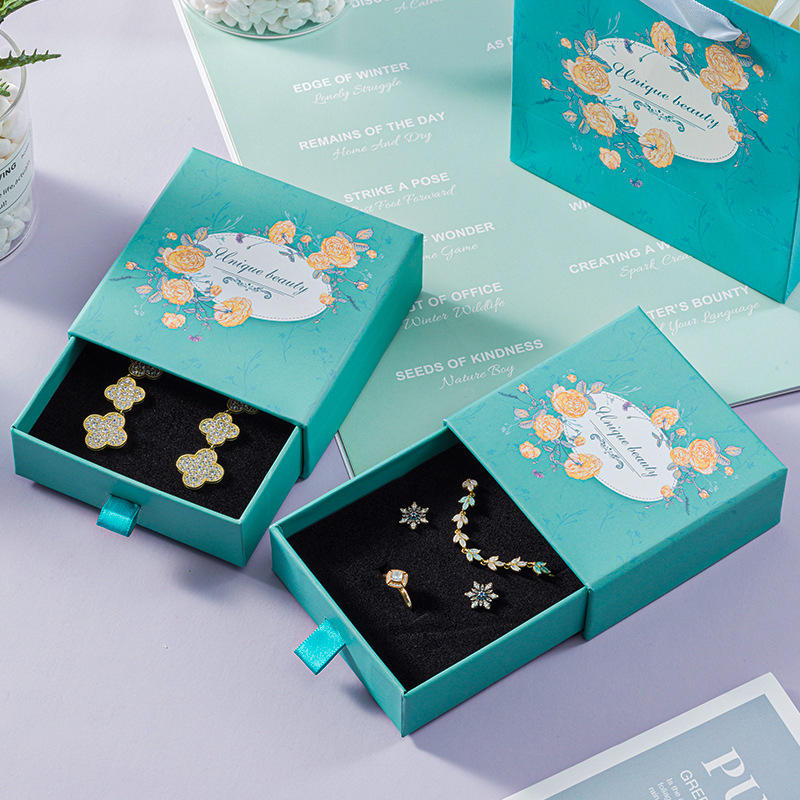Custom Blue Drawer Jewelry Box