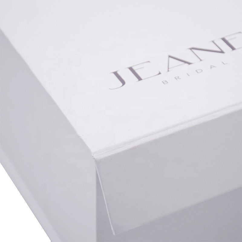 Custom White Gift Box with Ribbon Closure