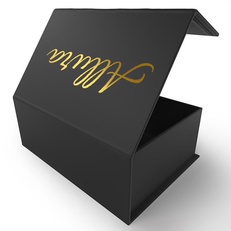 Custom Black Hinged Magnetic Gift Box
