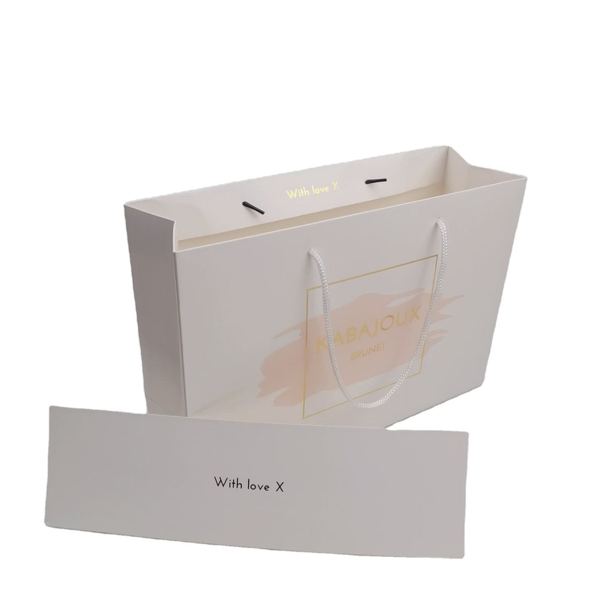 Lionwrapack stamping printed white gift paper shopping bags