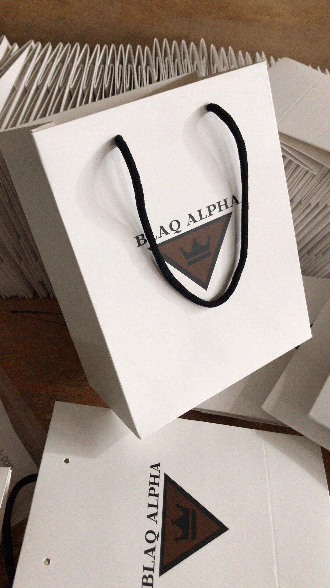 Lionwrapack Printing Foldable White Kraft Paper Carrier Bag