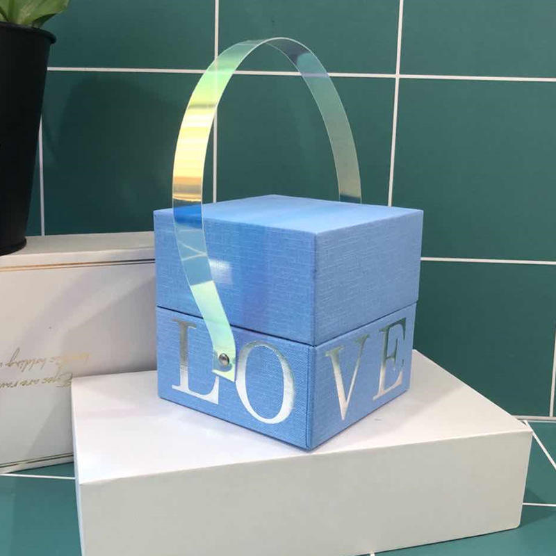 Custom Blue Lid-and-Base Gift Box