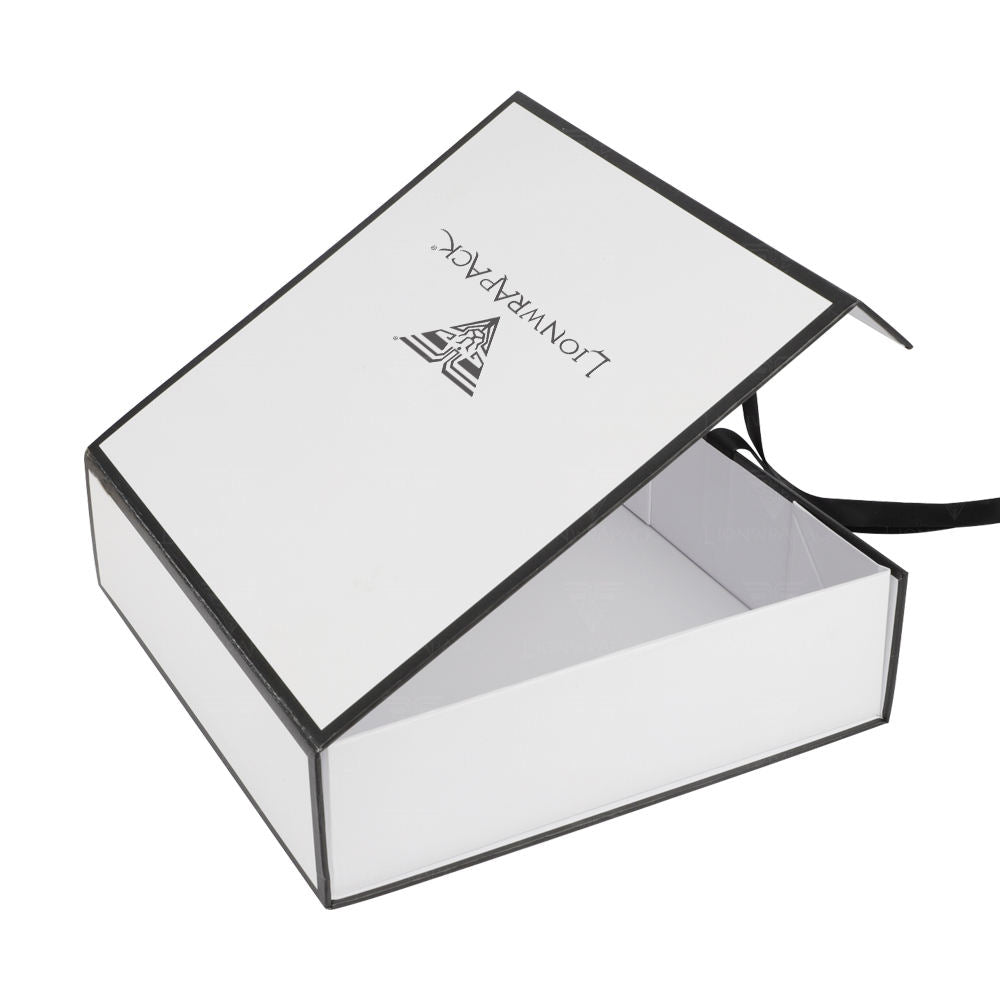 Custom White Gift Box with Black Trim