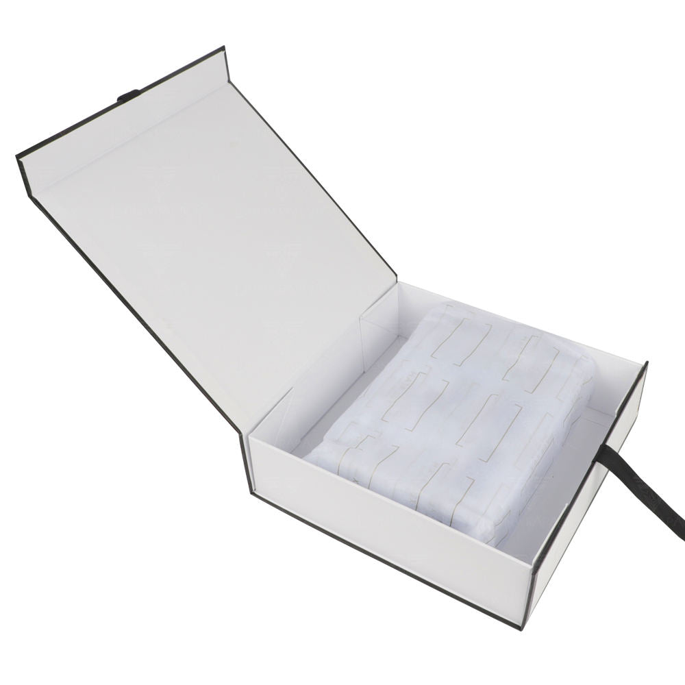 Custom White Gift Box with Black Trim