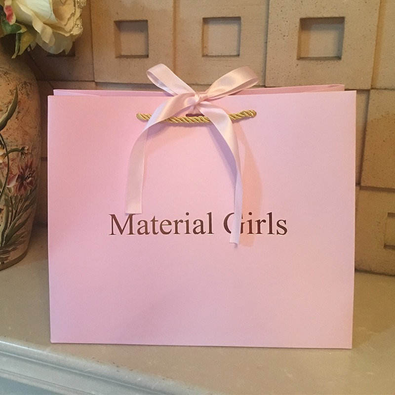 Lionwrapack Shopping Green Paper Gift Bags With Ribbon Handles