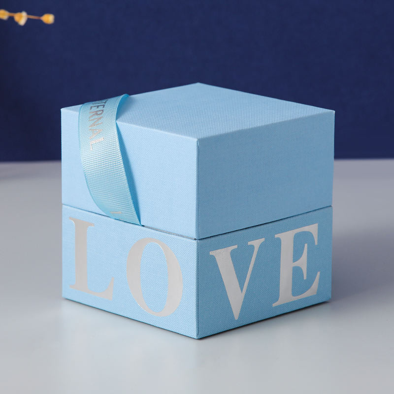 Custom Blue Lid-and-Base Gift Box